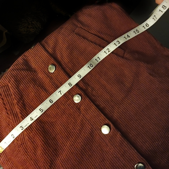 NWT Harper Heritage Maroon Red Pinafore Corduroy Overall Mini Dress - Picture 9 of 9